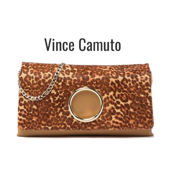 Vince Camuto Handbags - Vince Camuto Kimi clutch leather purse leopard